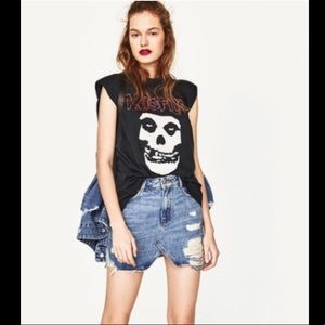 ZARA denim mini skirt